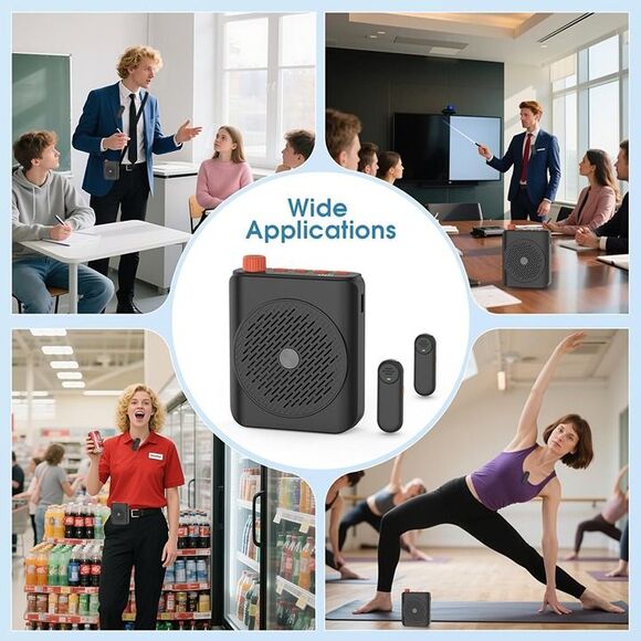 Dual Wireless Microphone Voice Amplifier for Teachers with Magnetic Charging - Picture 7 of 8